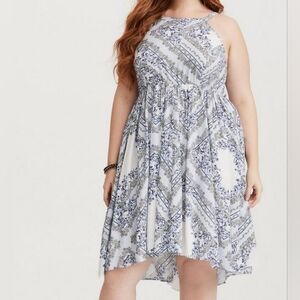 Torrid Midi Challis High Neck Dress size 2